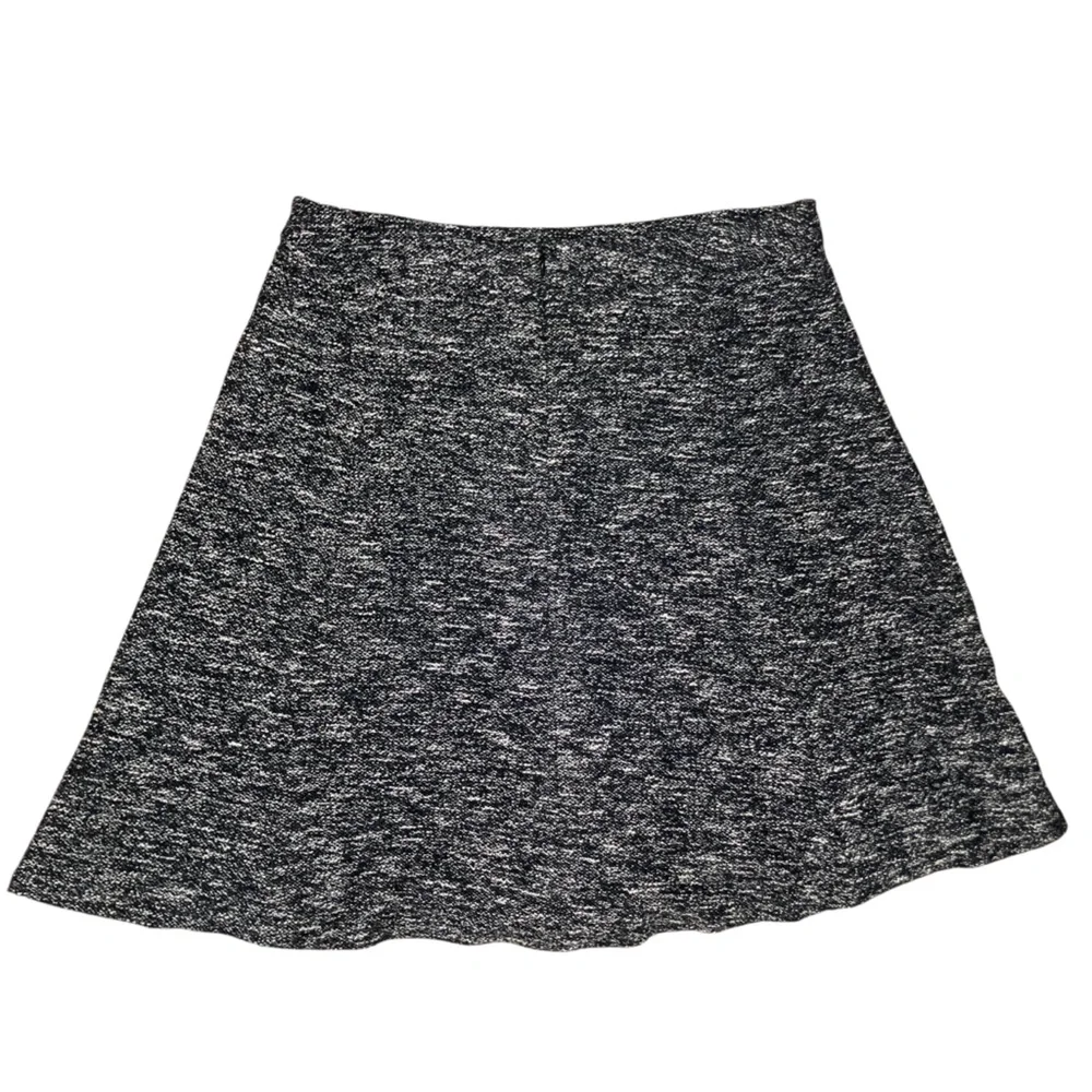 Talbots Petites 16 16P Black White Tweed‎ Stretch Cotton Wool Blend A-Line Skirt